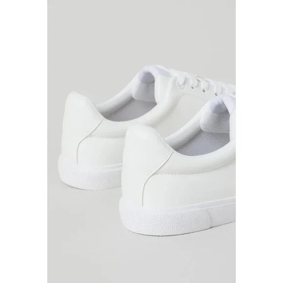 H&M white faux leather fashion sneakers - Picture 4 of 13
